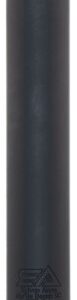 Black cylindrical firearm suppressor on white background
