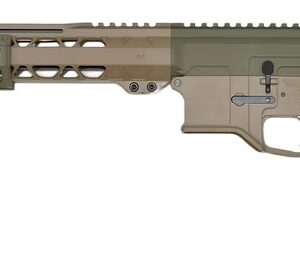 Tan modern semi-automatic rifle with adjustable stock