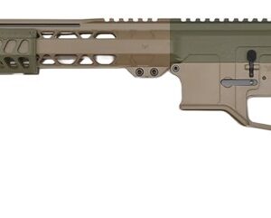 Modern firearm with tan and green finish