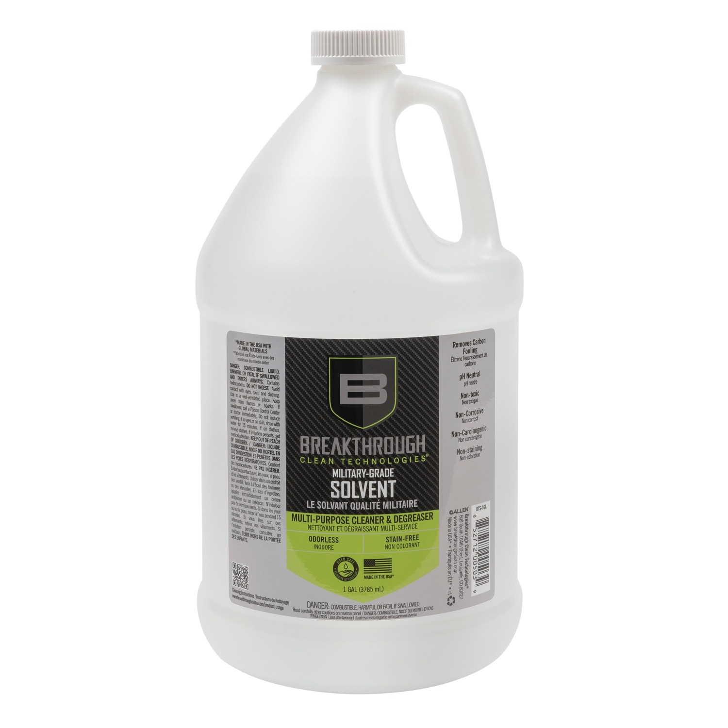 One-gallon Breakthrough military-grade solvent cleaner jug
