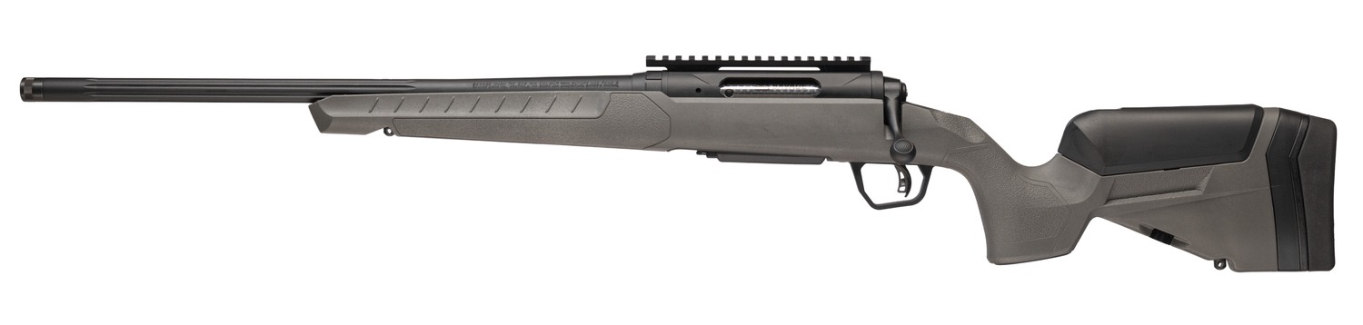 Modern bolt-action rifle with synthetic stock