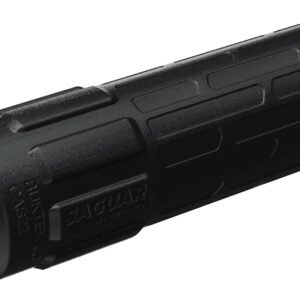 Black Jaguar-branded gun suppressor on white background