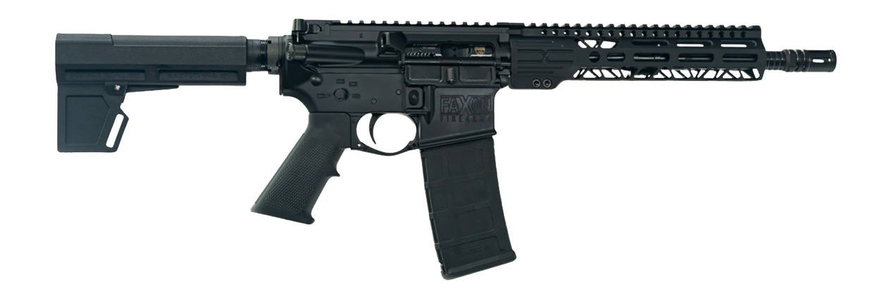 Black AR-15 style semi-automatic rifle