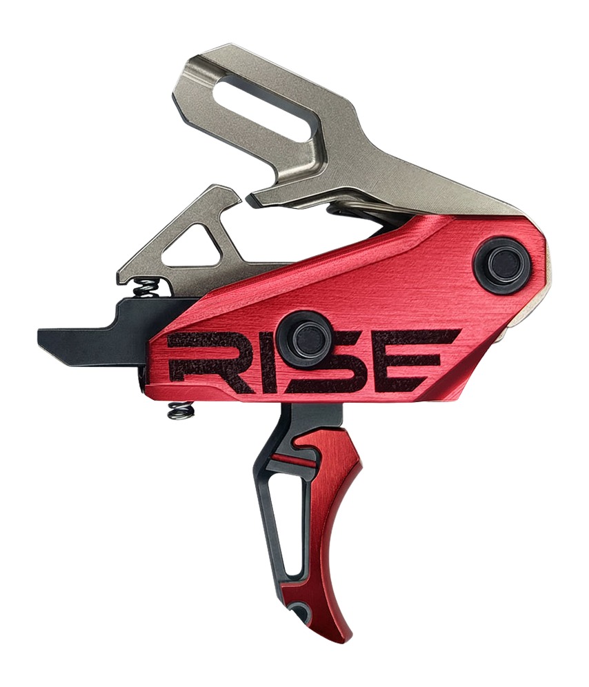 Custom red and silver paintball marker trigger