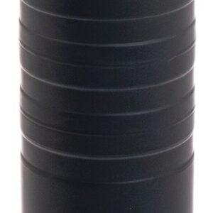 Black cylindrical metal device with top opening