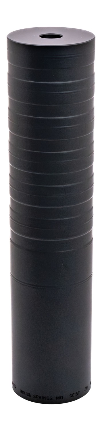 Black cylindrical metal device with top opening