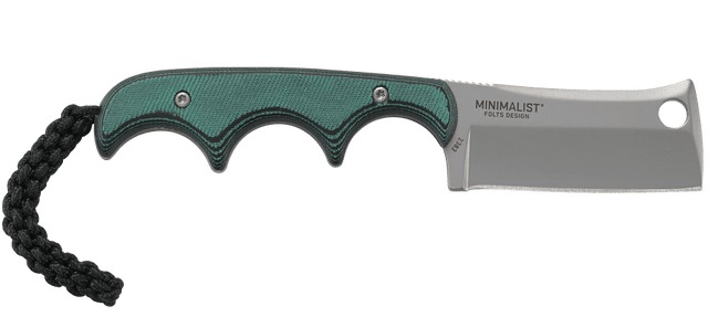 Minimalist fixed blade knife with green handle