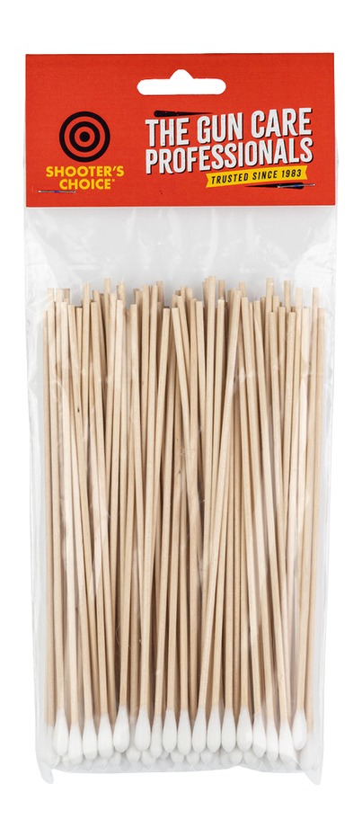 Pack of wooden cotton swabs for gun cleaning