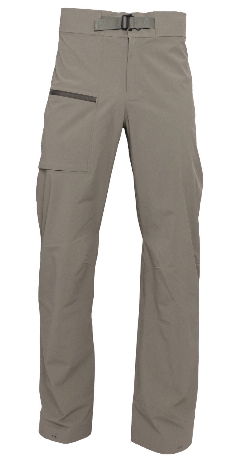 Beige outdoor pants with belt and zip pocket
