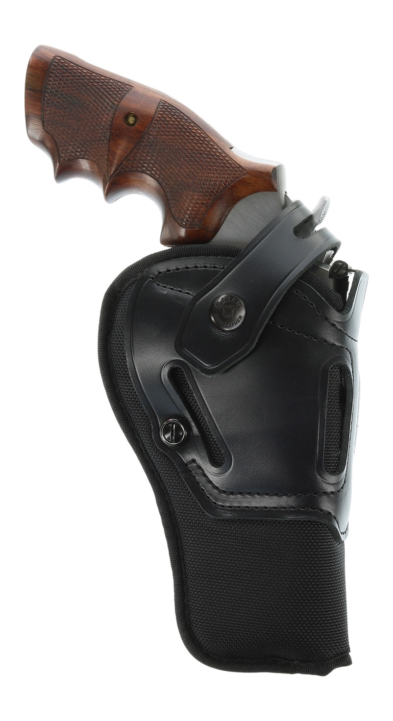 Handgun in a black holster