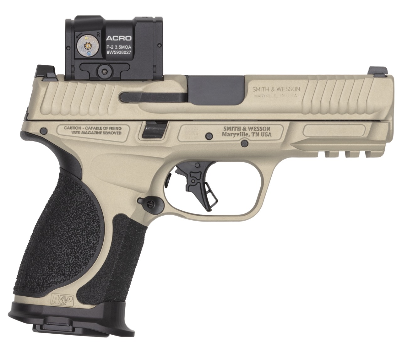 Smith & Wesson firearm with red dot sight