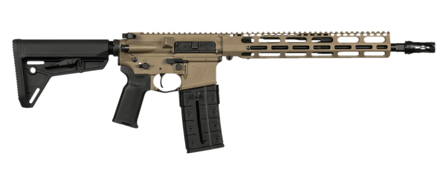 Tan and black modern semi-automatic rifle