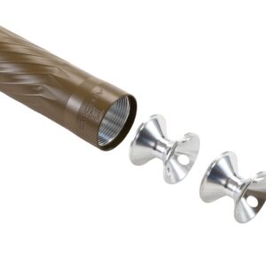 Disassembled firearm suppressor with internal baffles and end cap