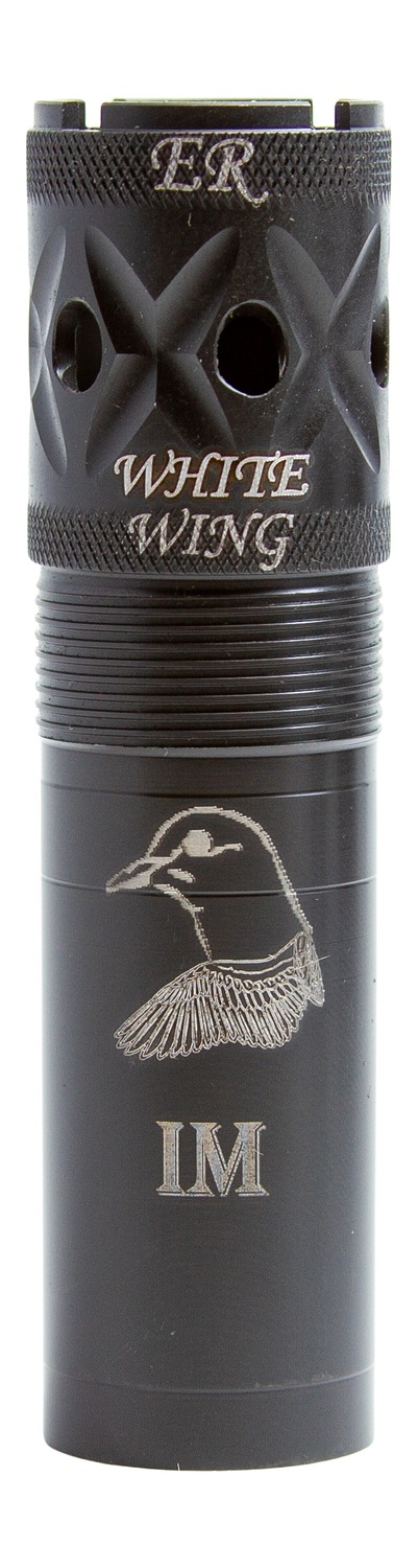 Black shotgun choke tube with duck engraving