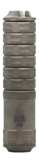 Gray rugged cylindrical water bottle with grip design