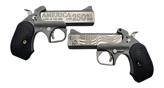 Engraved commemorative derringer pistols with patriotic markings