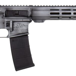 Modern semi-automatic rifle with black and gray finish