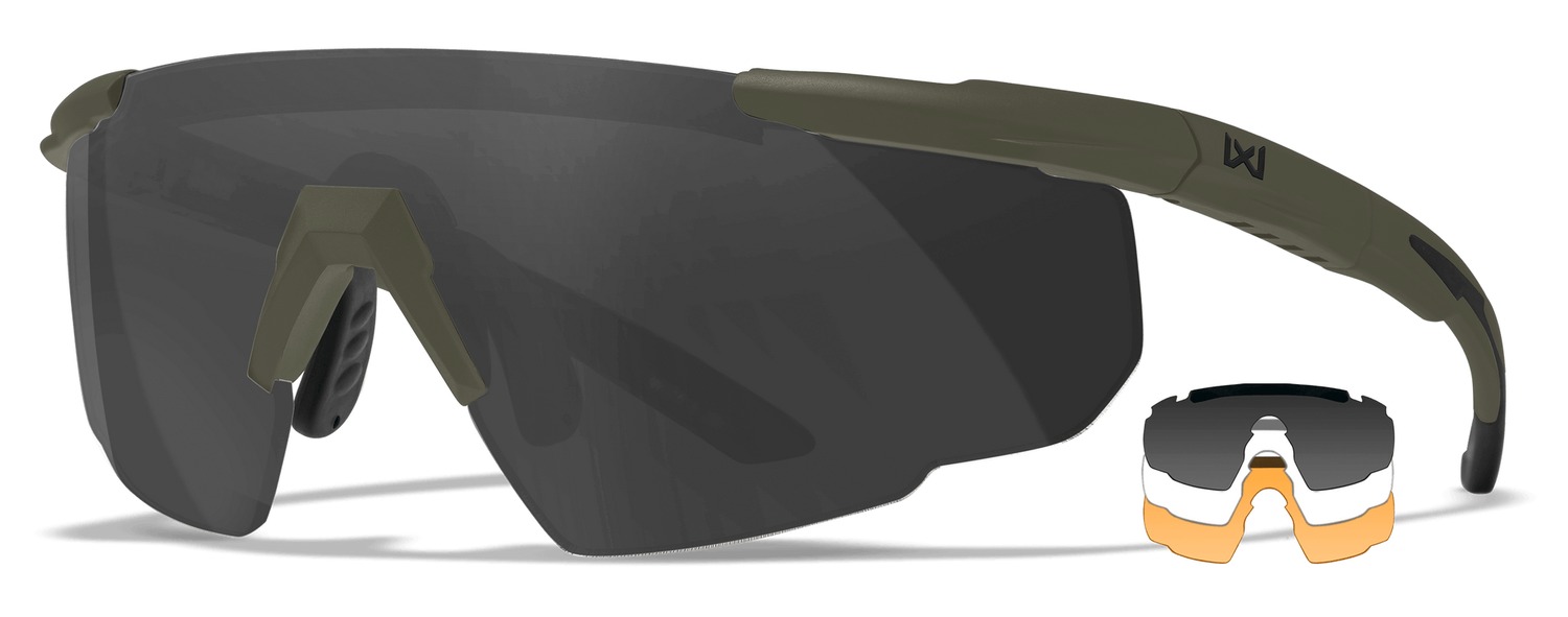 Sport sunglasses with interchangeable lenses displayed.