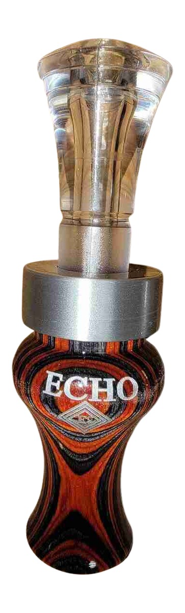 Echo branded wooden duck call with acrylic top