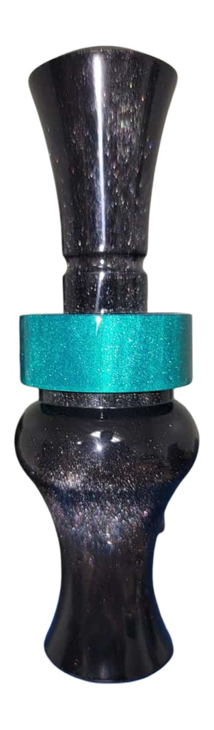 Black and teal glitter duck call