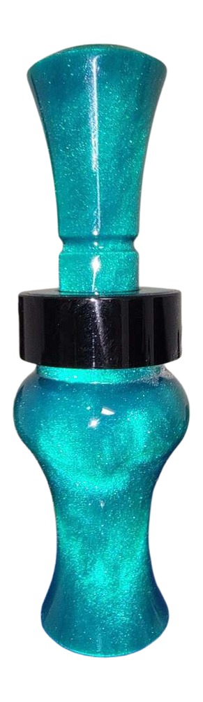 Teal glitter duck call with black band
