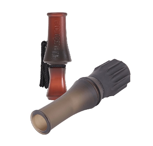 Two duck hunting calls on white background