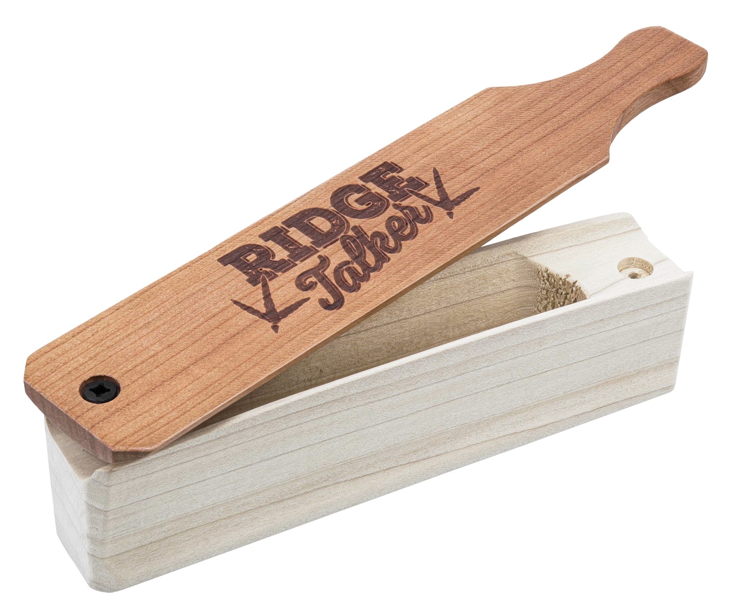 Wooden turkey box call with engraved lid