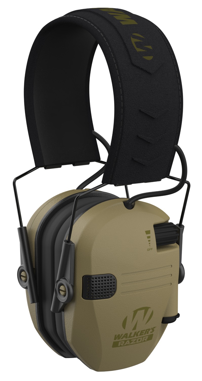 Olive and black electronic shooting earmuffs