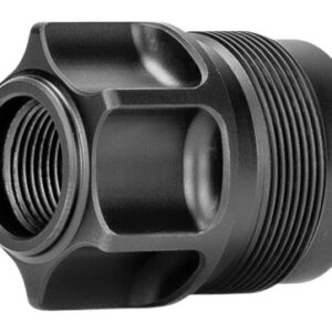 Black threaded metal pipe adapter component