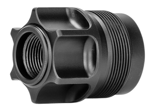 Black threaded metal pipe adapter component