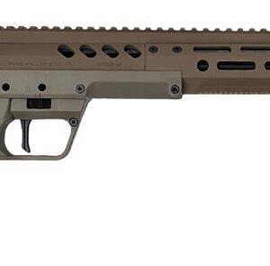 Tan bolt-action precision rifle with long barrel