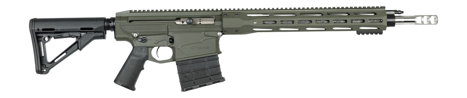 Olive green AR-style semi-automatic rifle