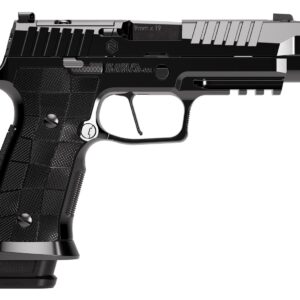 Black semi-automatic 9mm handgun side view