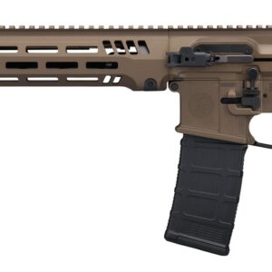 Tan and black modern semi-automatic rifle