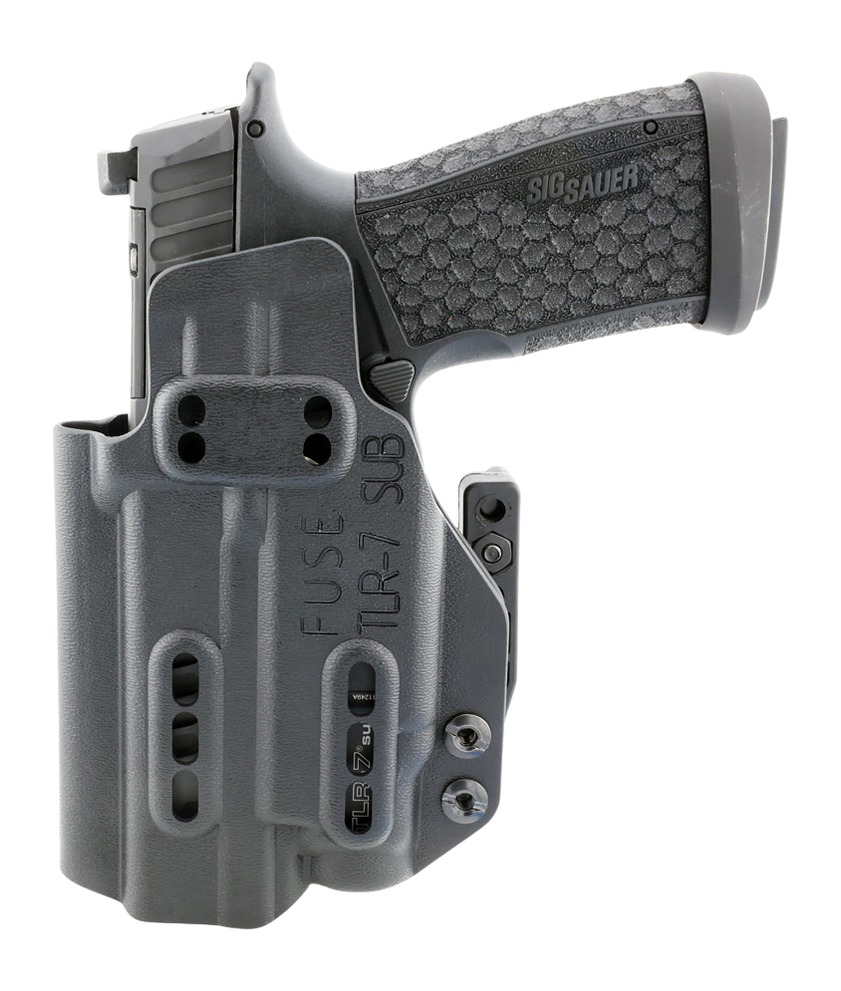 SIG Sauer pistol in gray holster