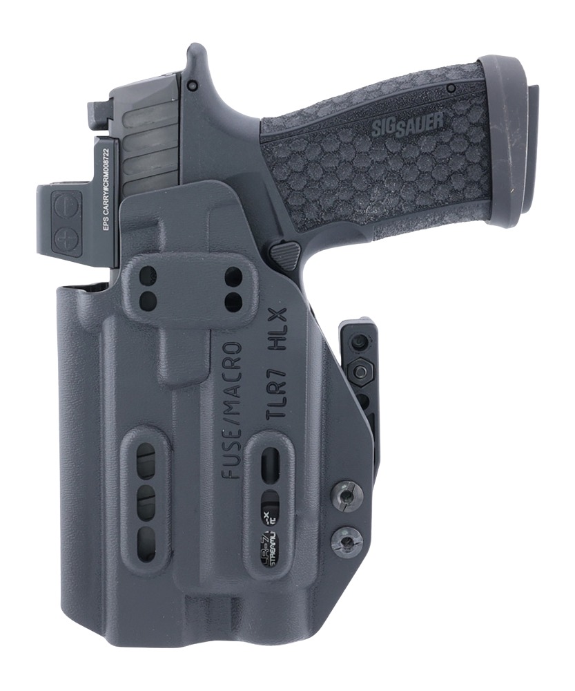 Sig Sauer handgun in gray holster
