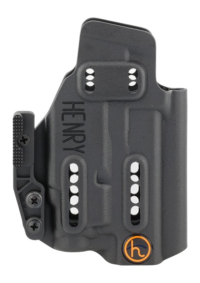 Black Kydex pistol holster with belt clip
