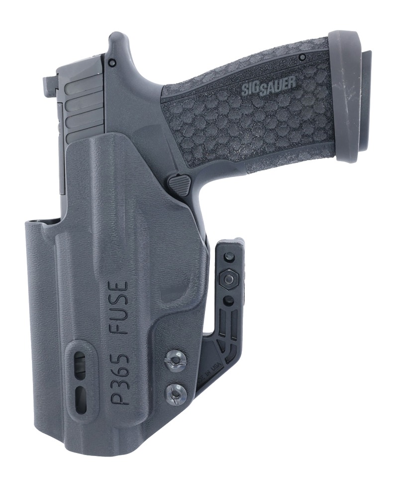 SIG Sauer P365 handgun in gray holster