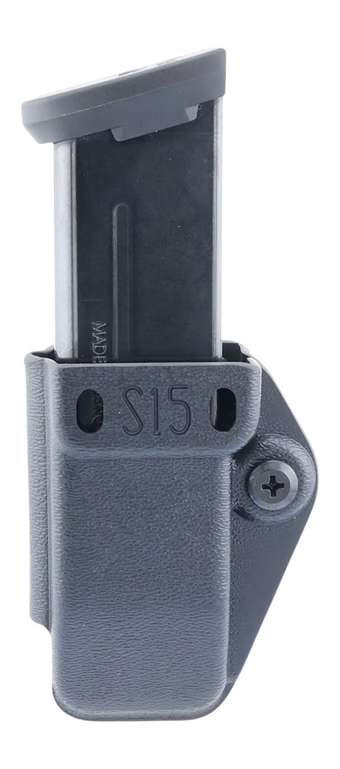 Black handgun magazine in S15 holster