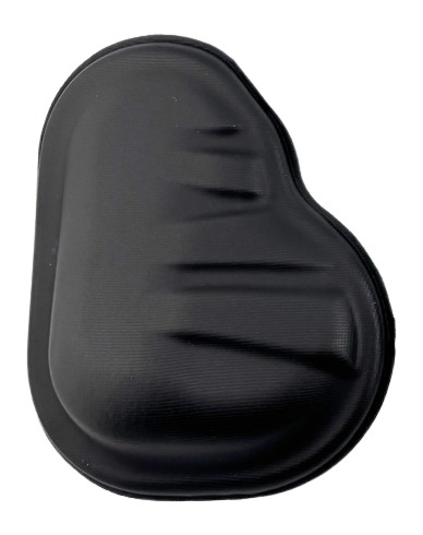 Black contoured seat cushion on white background