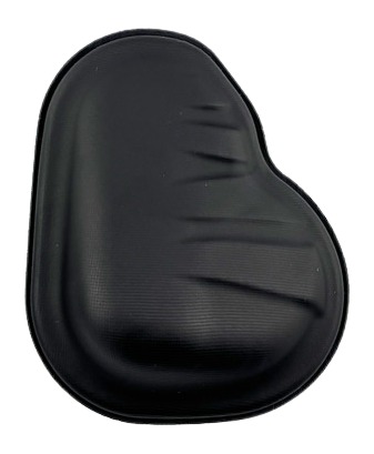 Black contoured motorcycle seat cushion