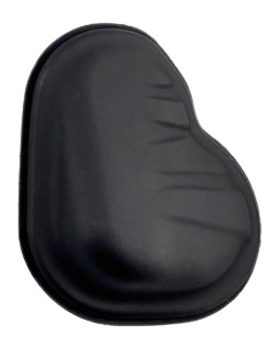 Black contoured motorcycle seat cushion