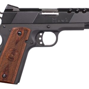 Black Hawk semi-automatic pistol with wooden grip