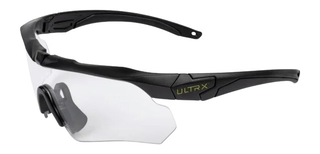 Black ULTRX sport safety glasses with clear lens