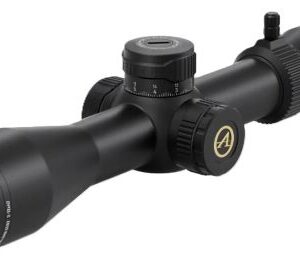 Black rifle scope with adjustment turrets