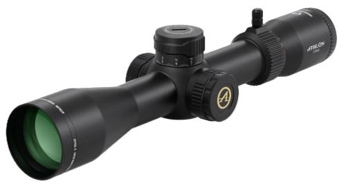 Black rifle scope with adjustment turrets