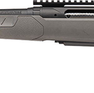 Modern bolt-action rifle on white background