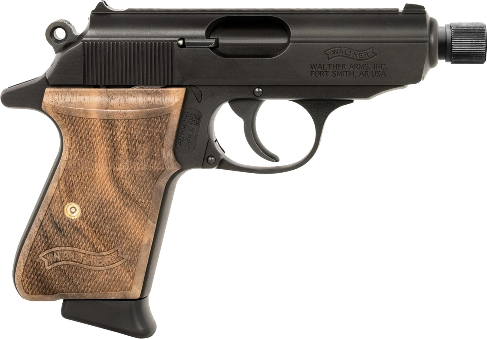 Walther PPK/S pistol with walnut grip