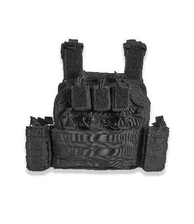 Black tactical vest with pouches