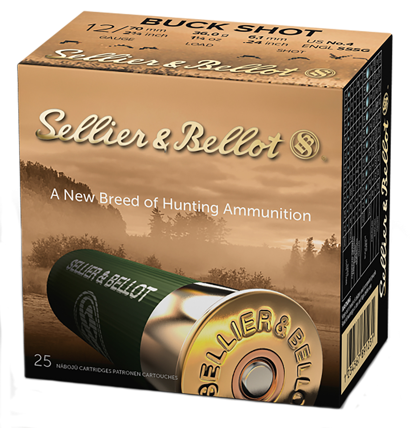 Sellier & Bellot 12 gauge buckshot ammunition box